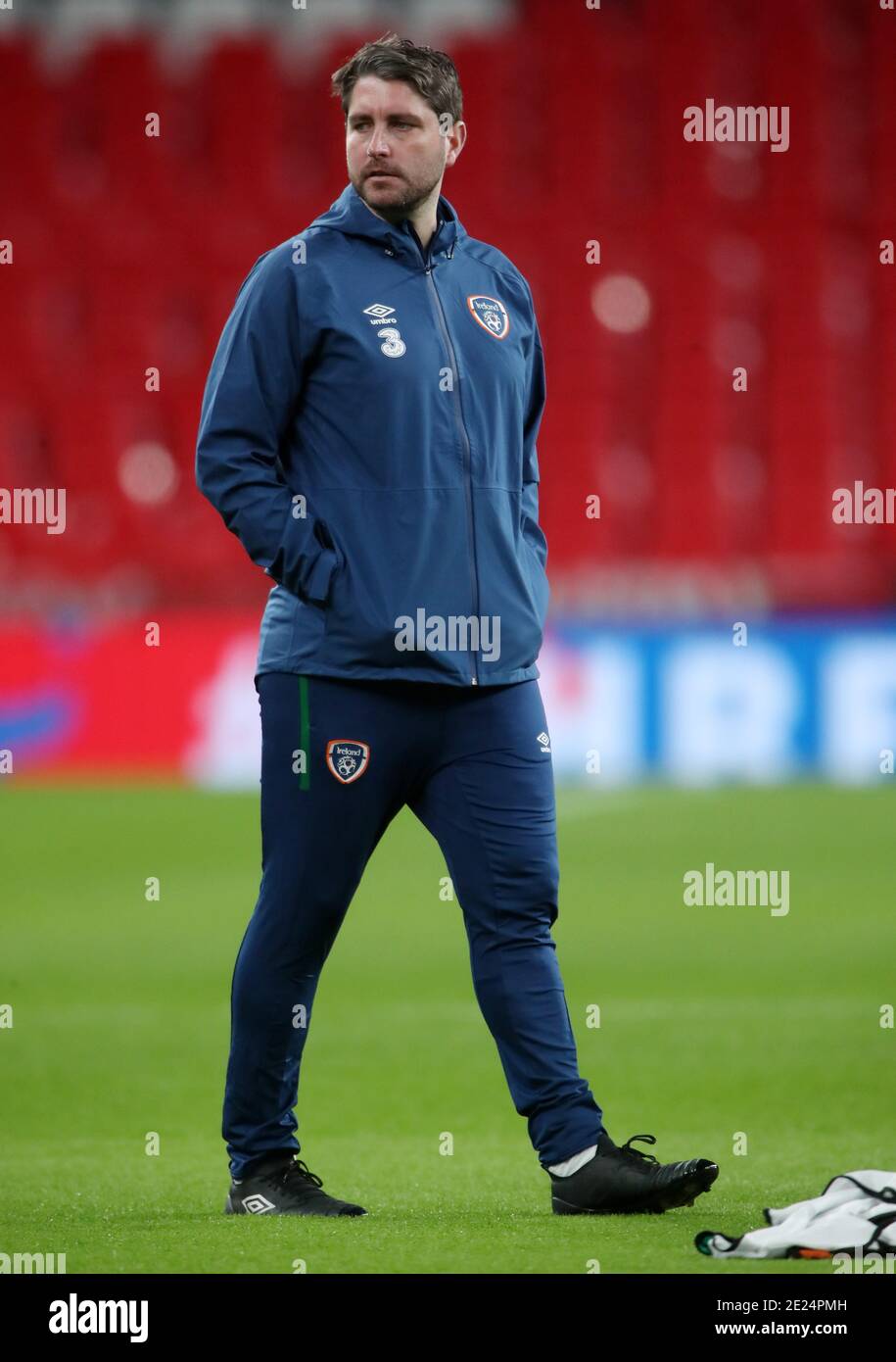 Republic of Ireland's Chief Scout and Oppostion Analyst Ruaidhri Higgins during the international friendly at Wembley Stadium, London. Stock Photo