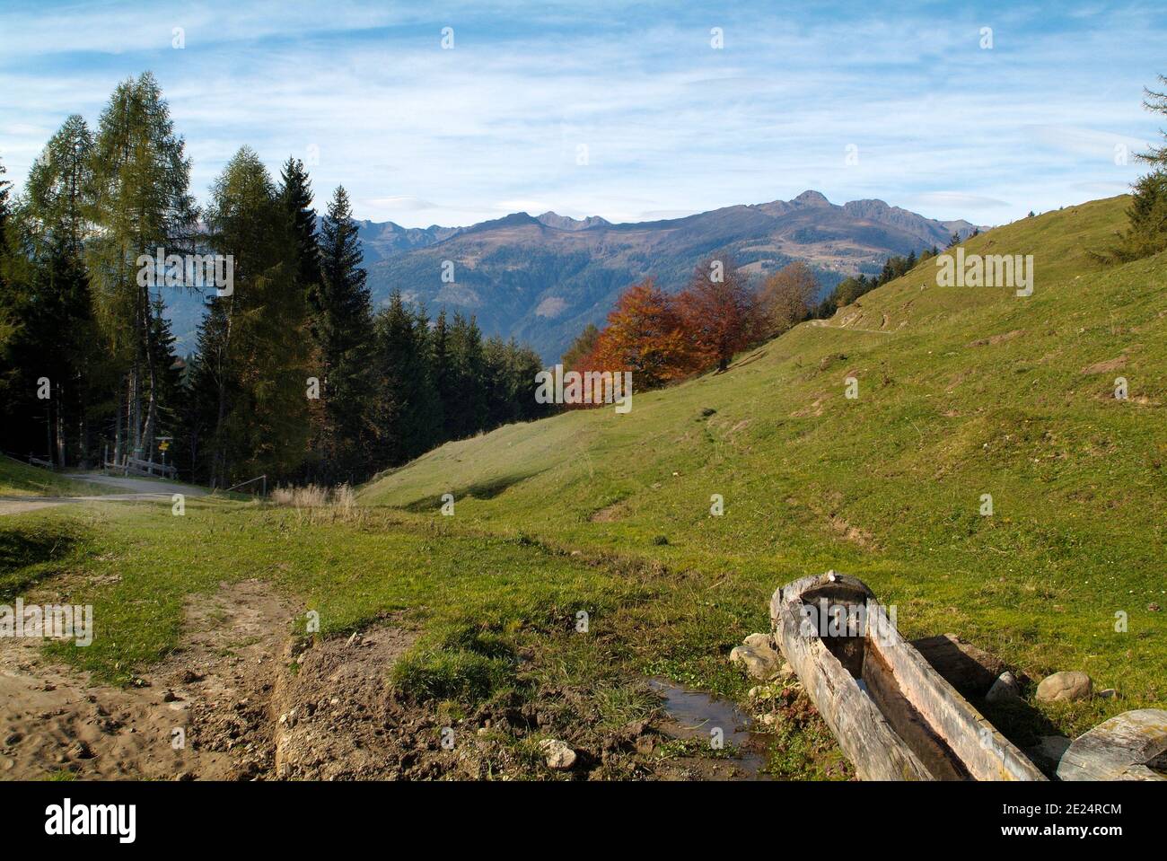 Austria, landscape with mountain pasture on Waisacher Alm in Carinthia Stock Photo