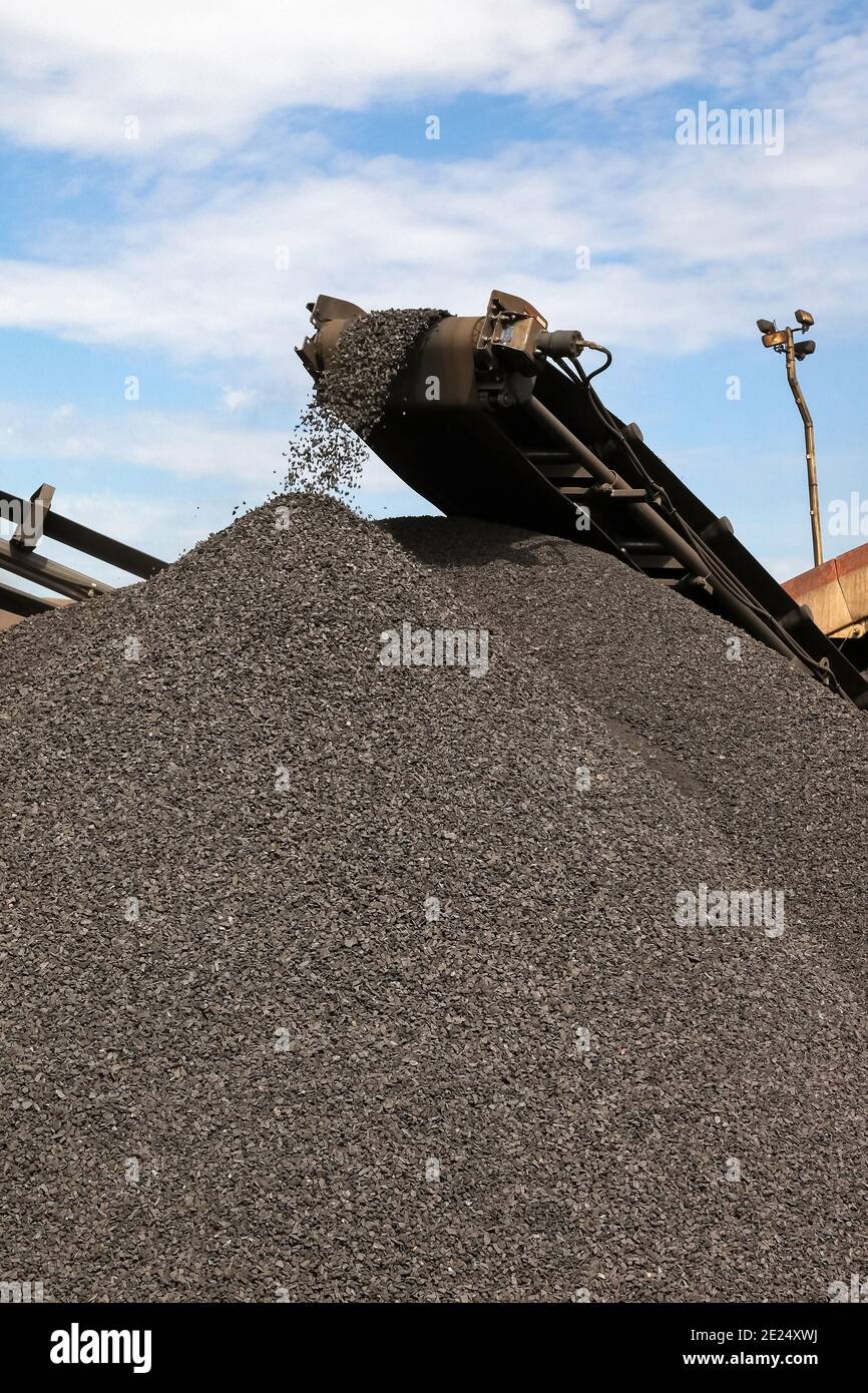 Shot of the process of working in area of Manganese mining in South