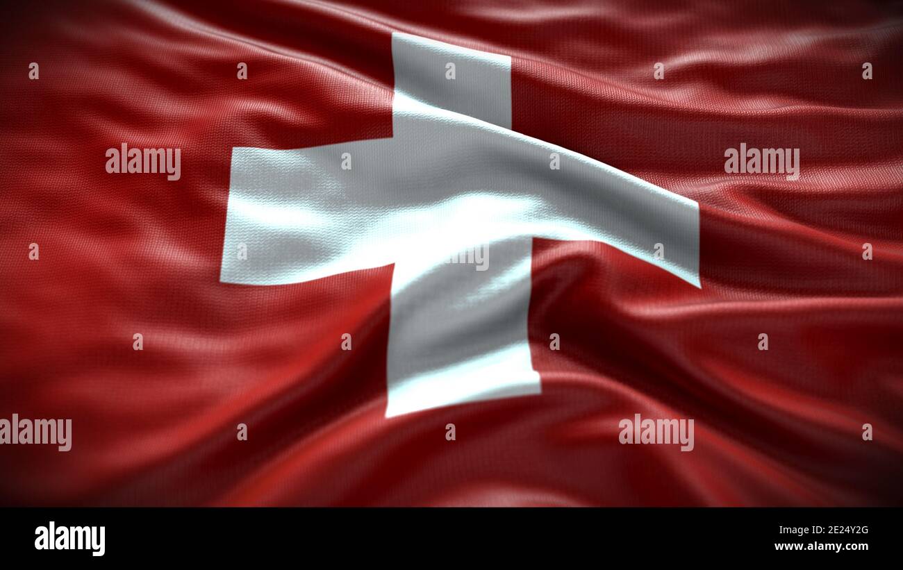 switzerland flag with texture waving Close up Stock Photo