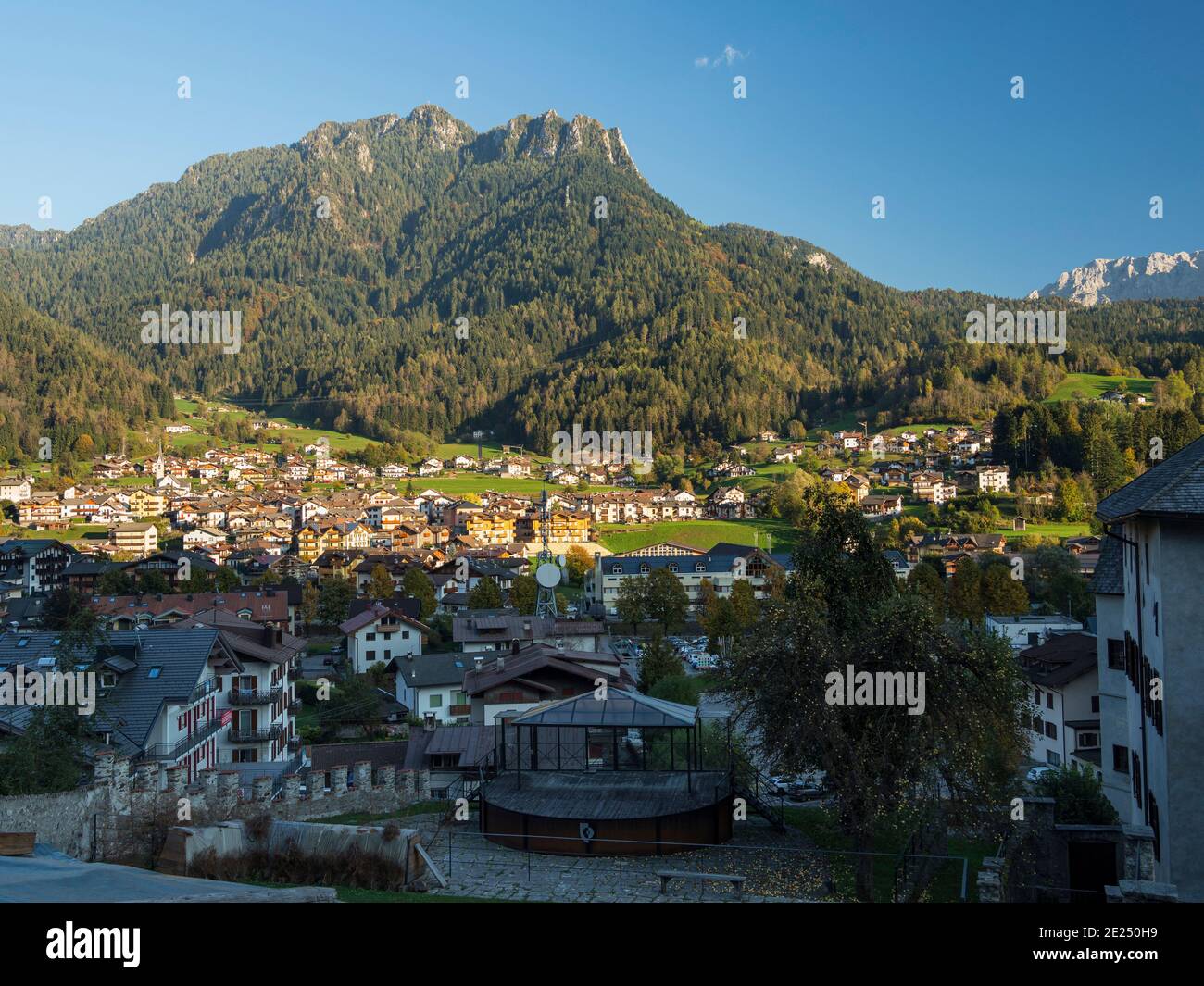 Fiera di Primiero in the valley of Primiero in the Dolomites of Trentino. Europe, Central Europe, Italy Stock Photo