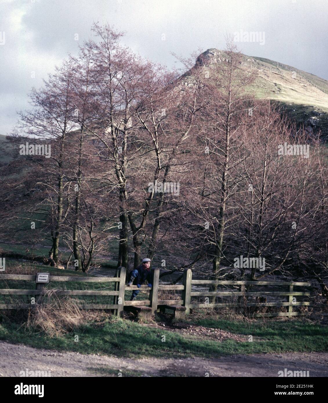 The much visited hill of Thorpe Cloud in Dovedale, near the town of Ashbourne in Derbyshire'  The ashes of Kenny Everett were scattered from the top of the hill. Stock Photo