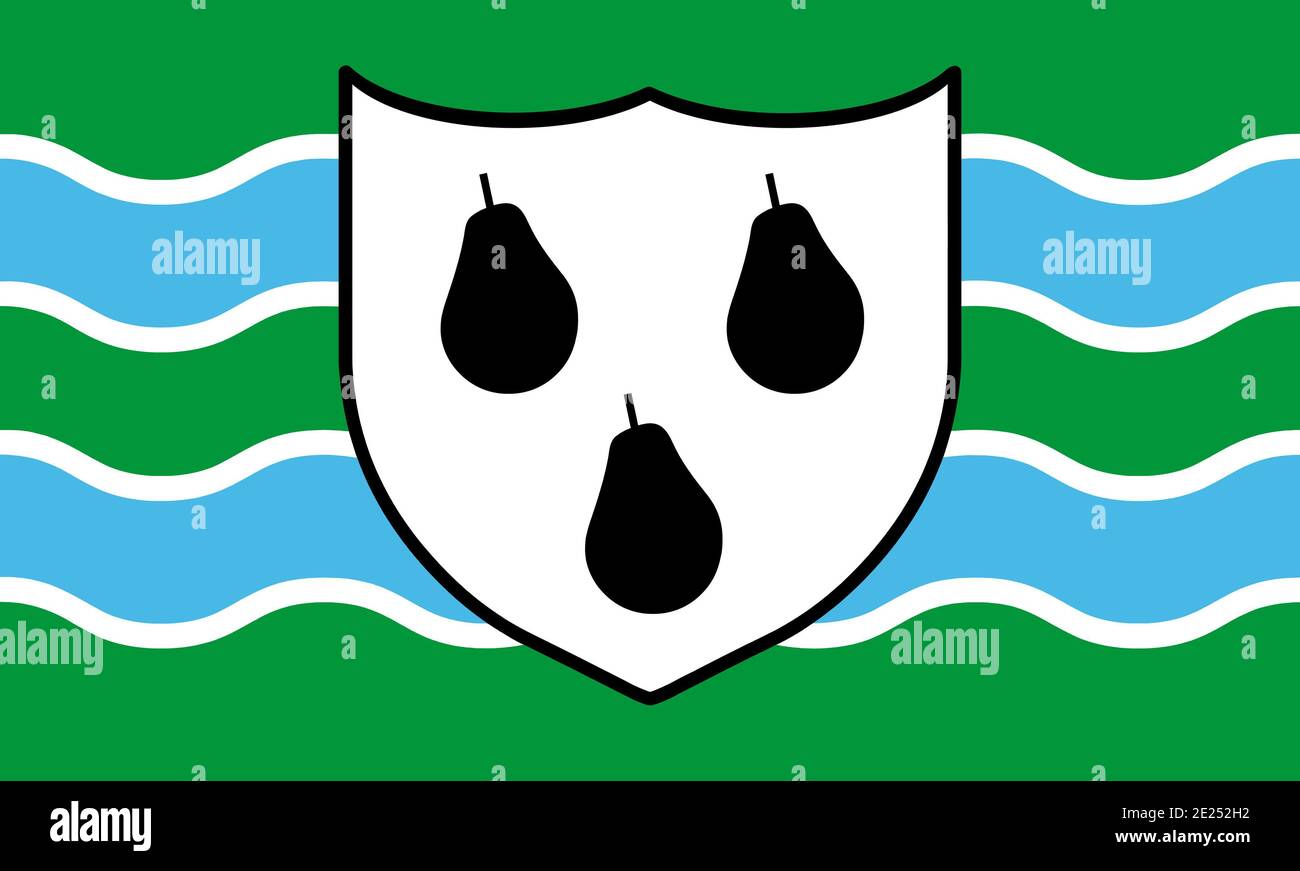 County flag of Worcestershire that represents Worcestershire in the UK Stock Photo