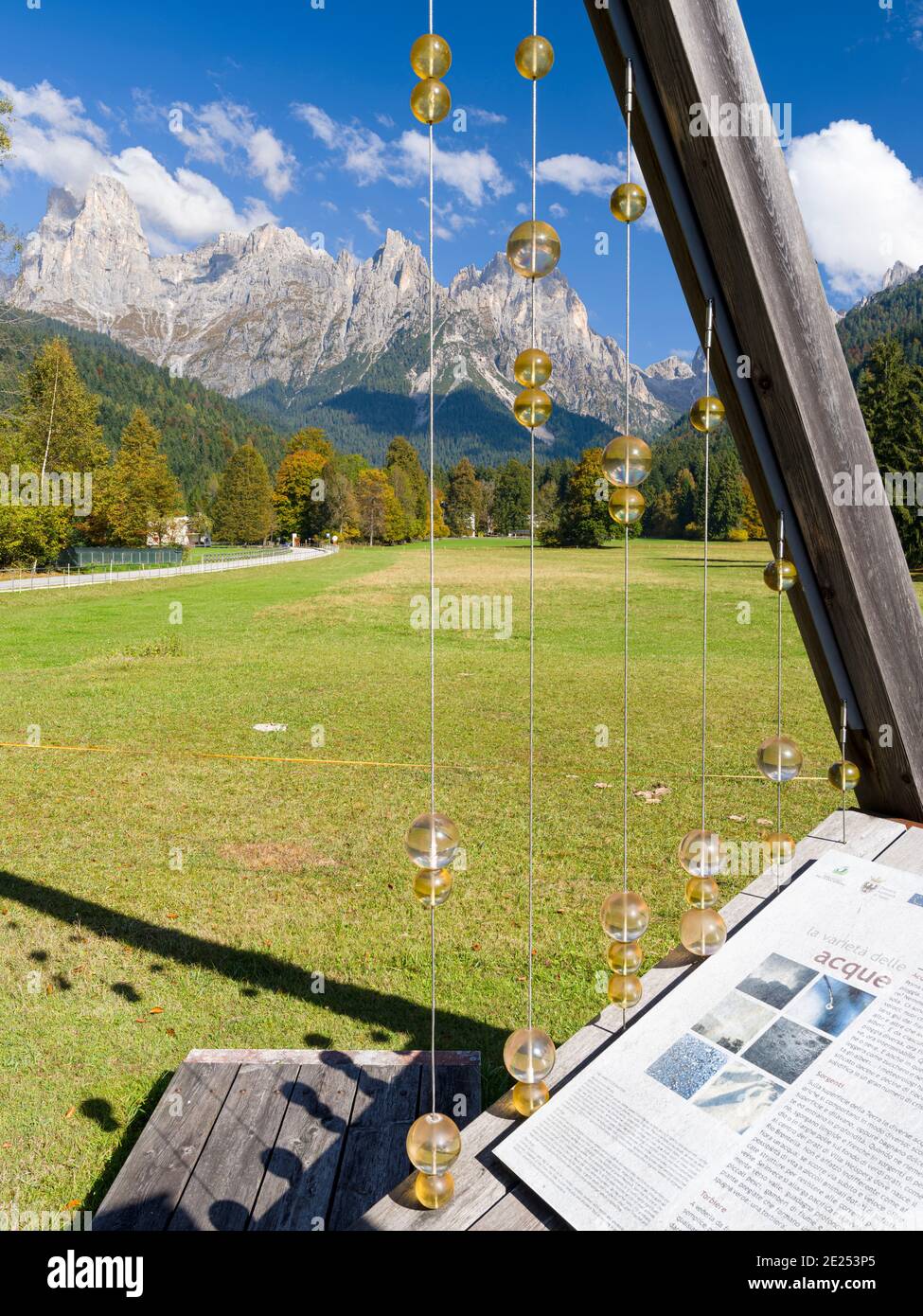 Valle del Canali in the mountain range Pale di San Martino, part of UNESCO world heritage Dolomites, in the dolomites of the Primiero.  Europe, Centra Stock Photo