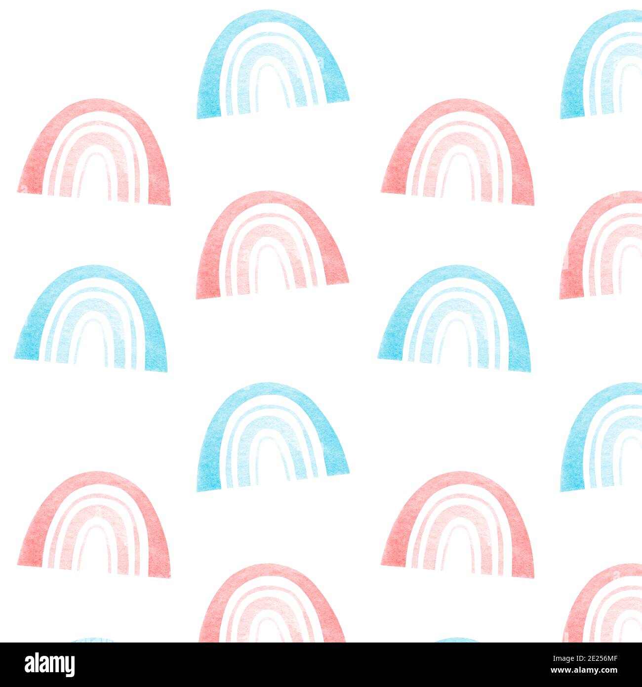 Watercolor seamless pattern rainbows pastel background. Pink and blue kids  rainbow. Baby rainbow digital paper Stock Photo - Alamy