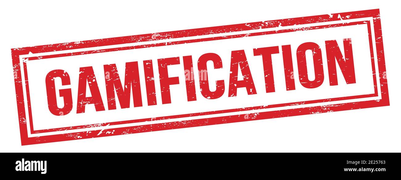 GAMIFICATION text on red grungy vintage rectangle stamp Stock Photo - Alamy