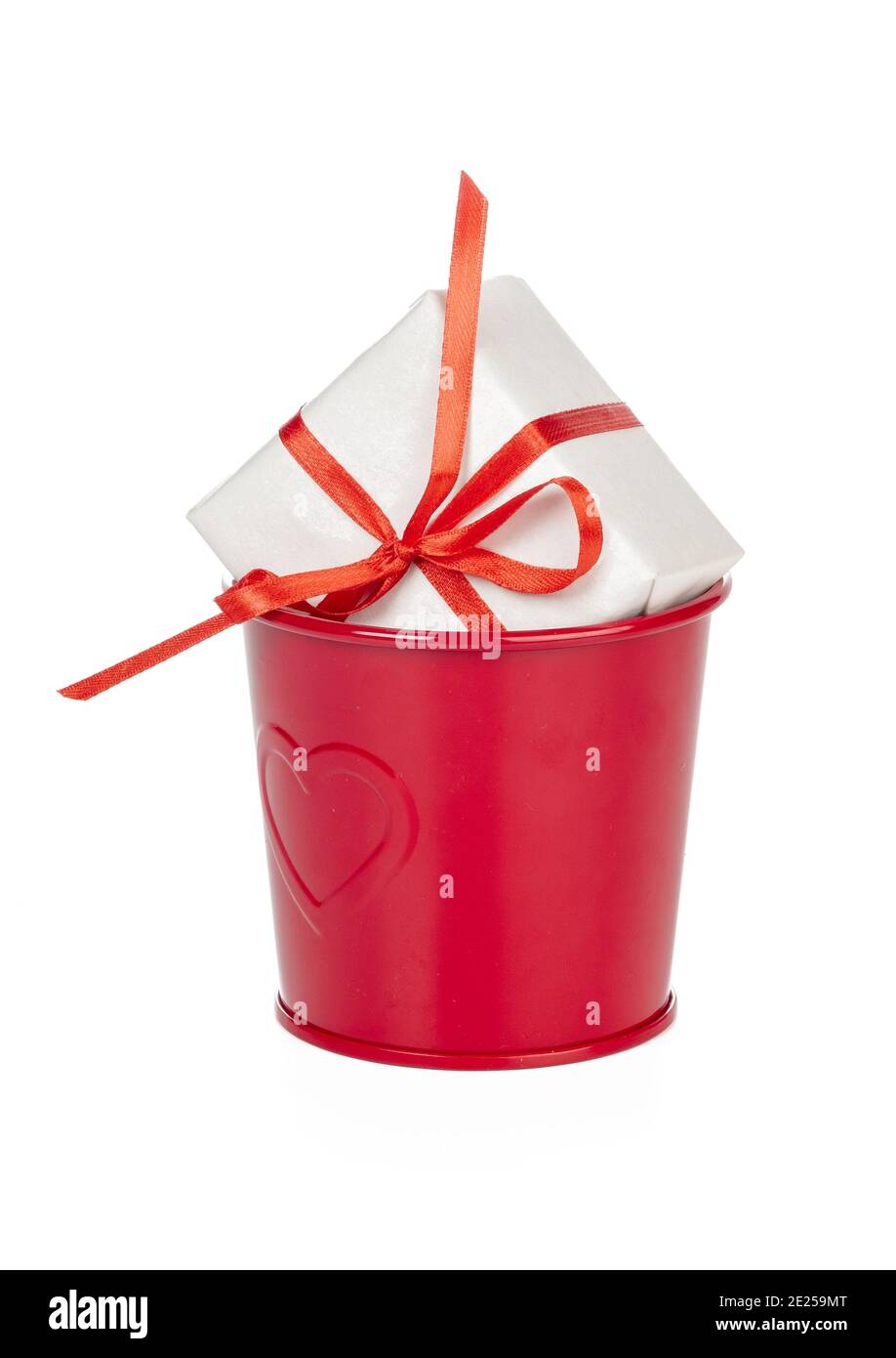 gift box with ribbon bow isolated on white background Stock Photo - Alamy