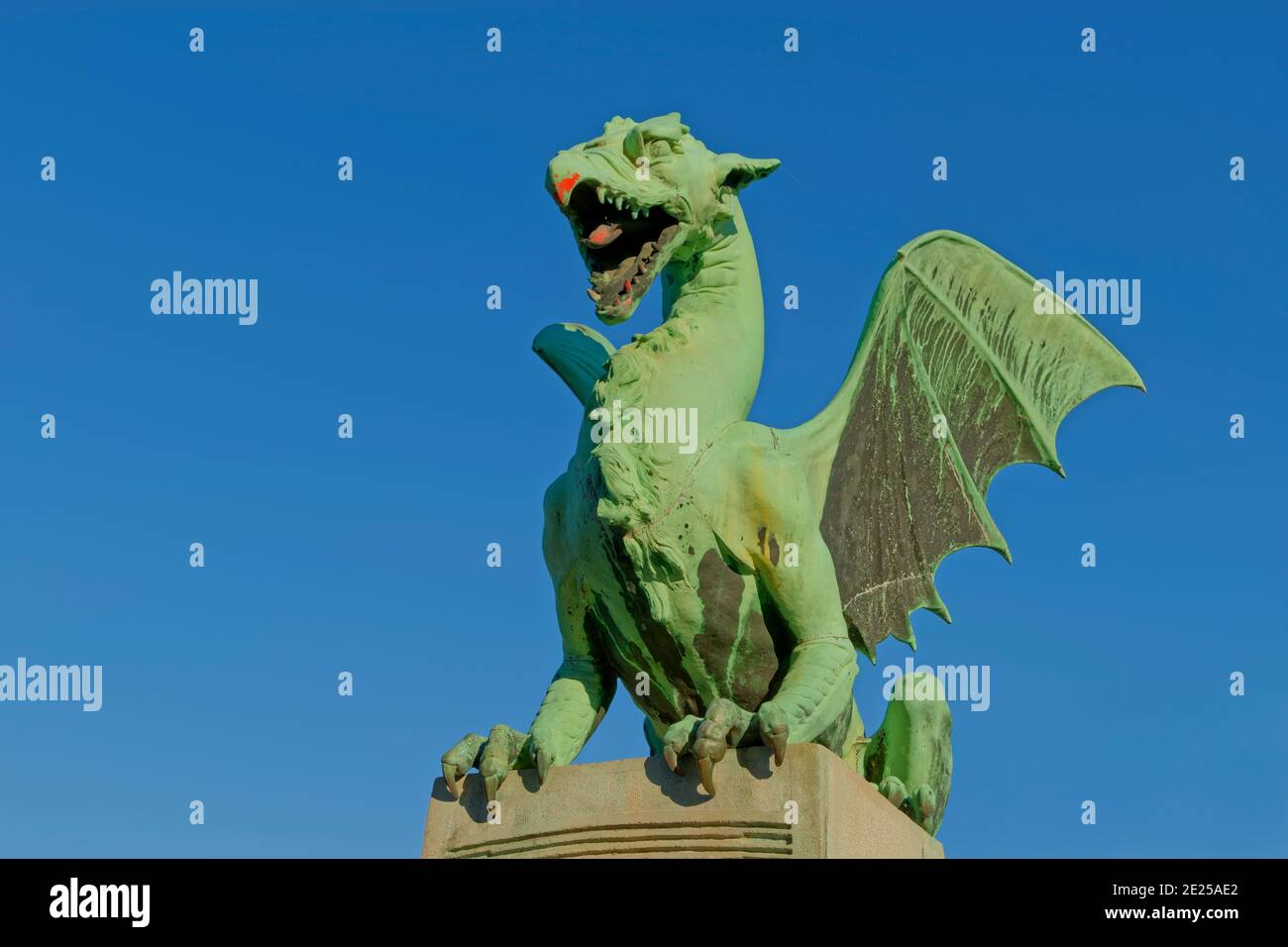One of Ljubljana��s dragons, symbol of Ljubljana and Slovenia. Stock Photo