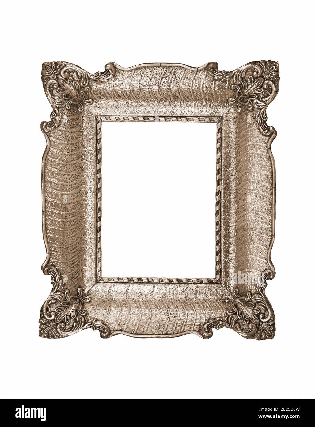 Sepia Antique Frame Isolated with Clipping Path. Sepia vintage frame