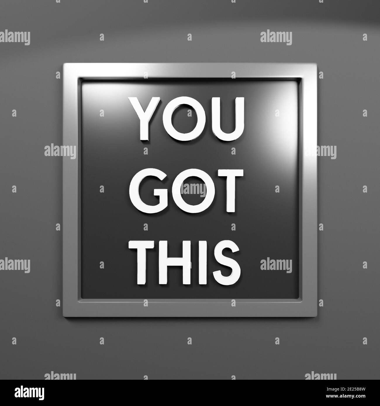 Motivational encouraging quote or saying, message board with white