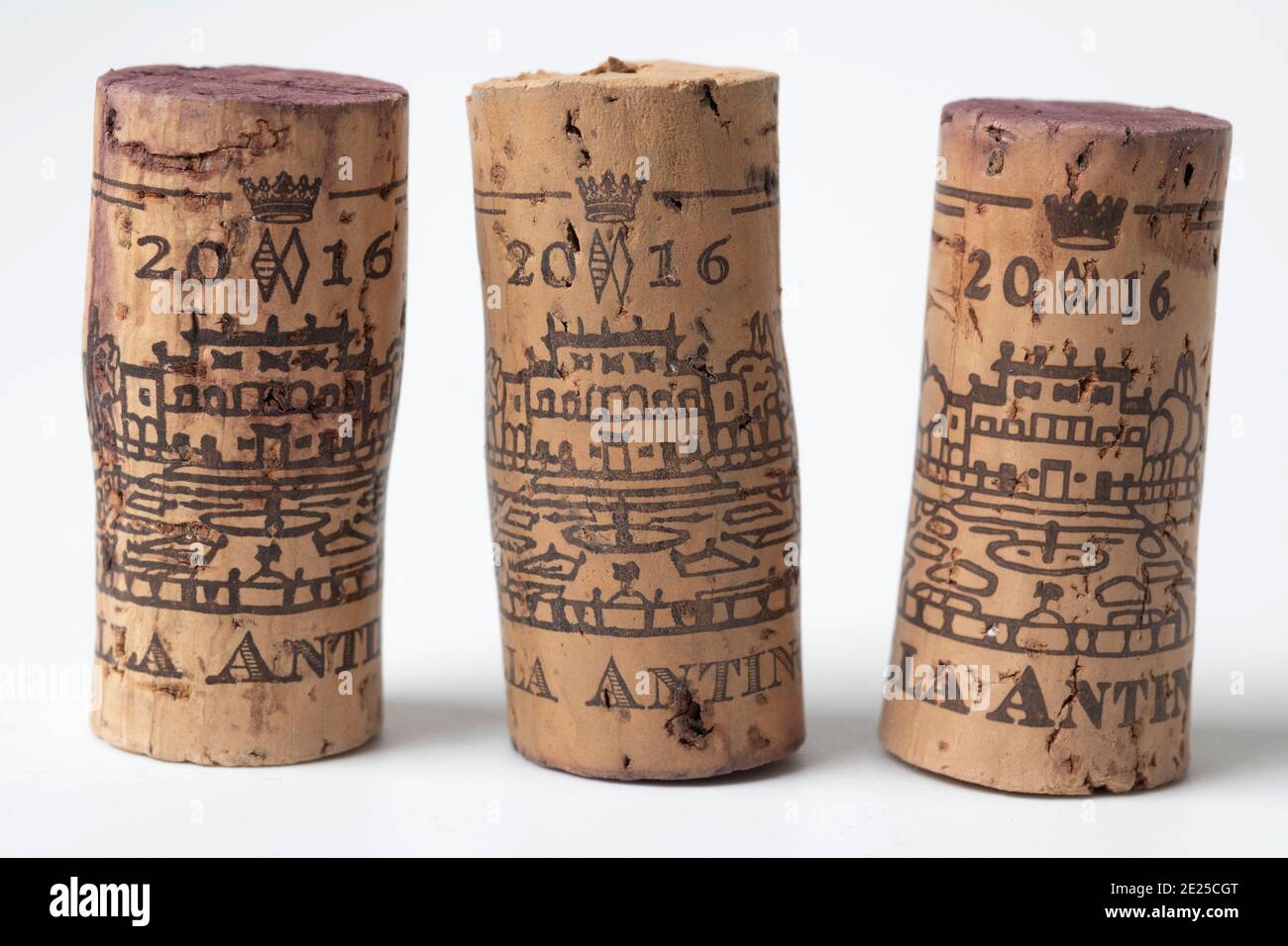 Wine bottle corks, Villa Antinori 2016 Chianti Classico Stock Photo