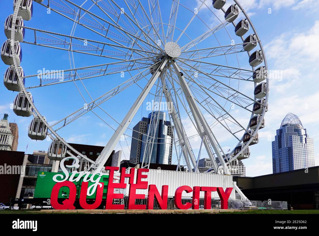 Ferris Wheel in downtown Cincinnati Ohio Stock Photo