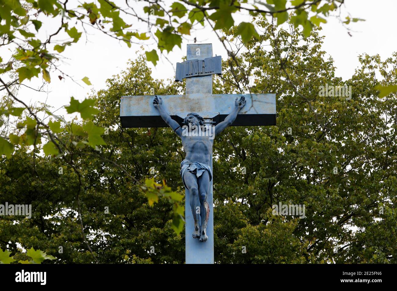 Crucifix in Bernay, France. Stock Photo