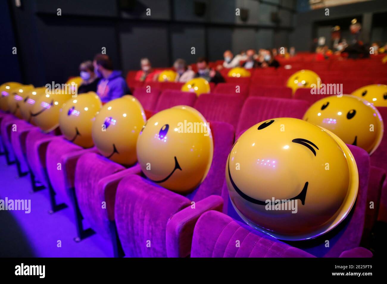 Festival Mont-Blanc d'humour 2020. Empty seats. Covid-19 epidemic.  Saint Gervais. France. Stock Photo
