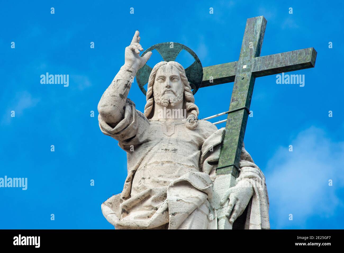 Statue of Jesus Christ at St Peter's square at the Vatican, rome, Italy