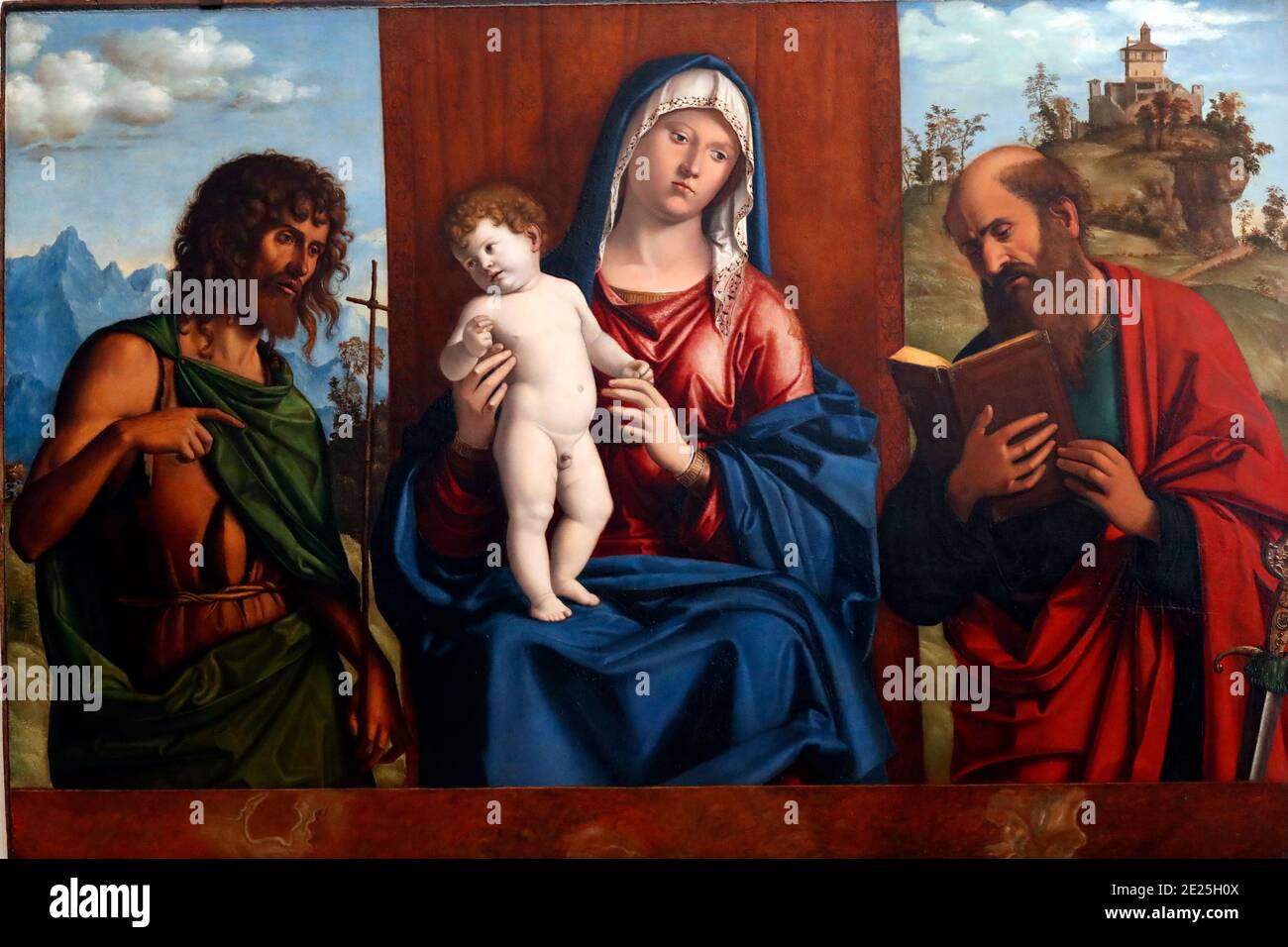 Gallerie dell'Accademia. Madonna and Child with Saint Paul and Saint George, by Giambattista Cima da Conegliano. Wood panel. 16 th century. Stock Photo