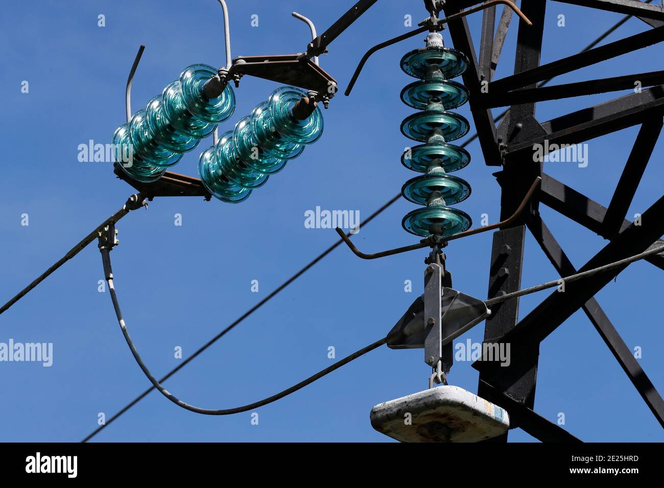 Power line, electricity. France Stock Photo Alamy