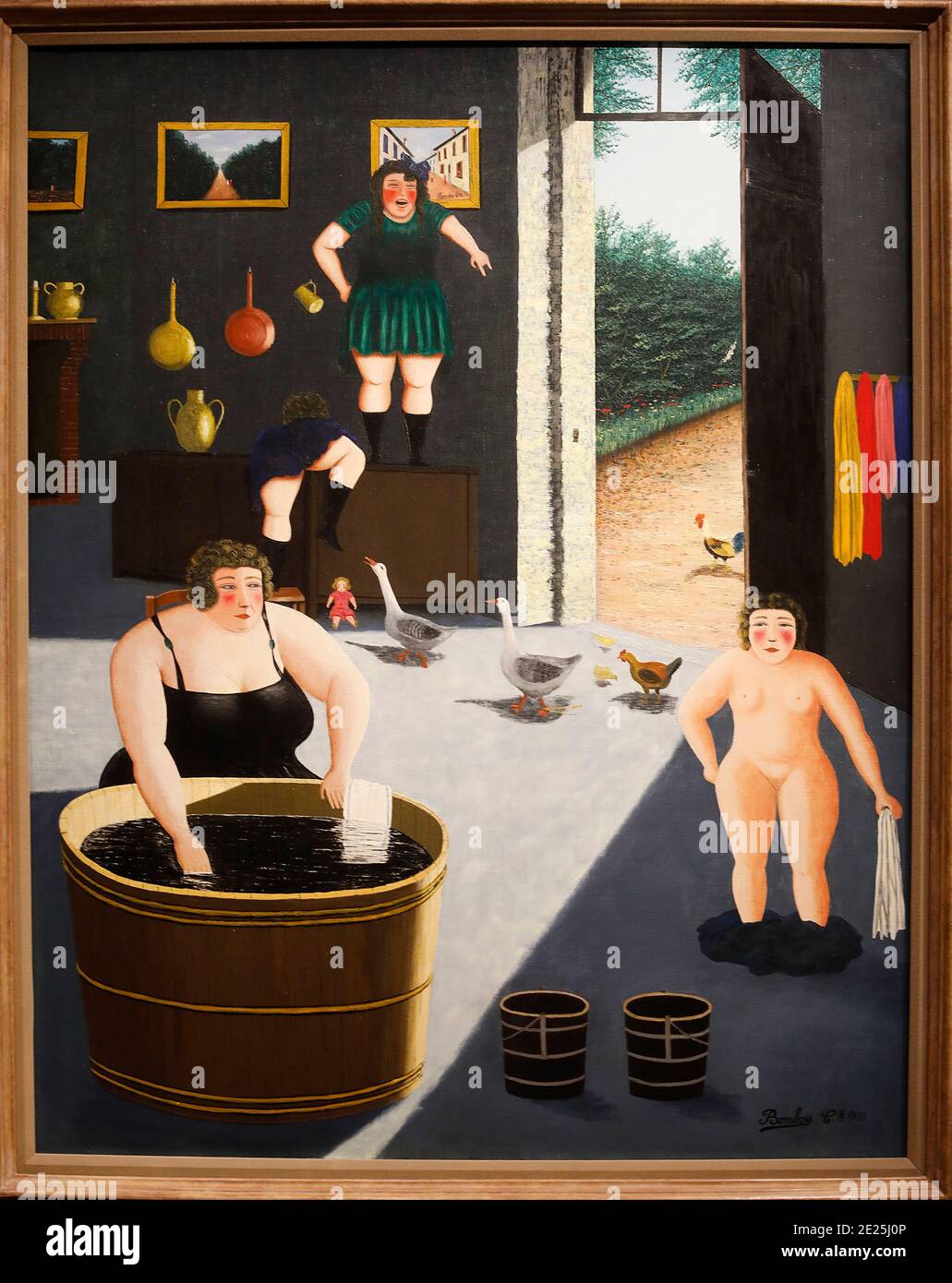 Camille Bombois, getting the bath ready, 1930, oil on canvas. Paris, France. This work of art is not yet in the public domain, rights have to be paid Stock Photo