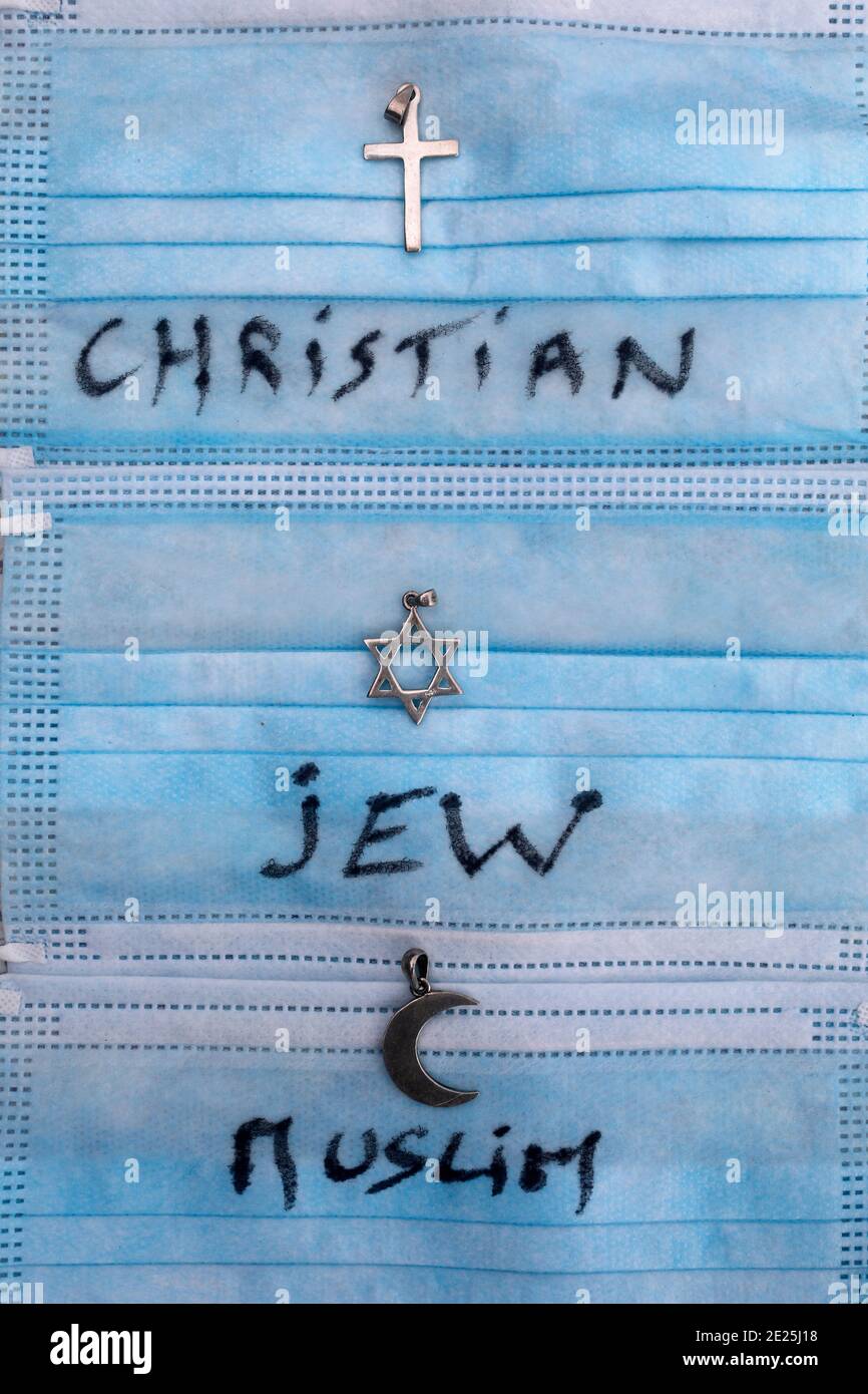 Masks and religious symbols Stock Photo - Alamy