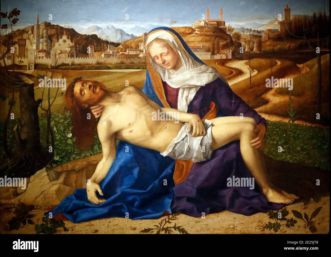 Gallerie dell'Accademia. Pieta by Giovanni Bellini 1505. Wood Panel. Stock Photo