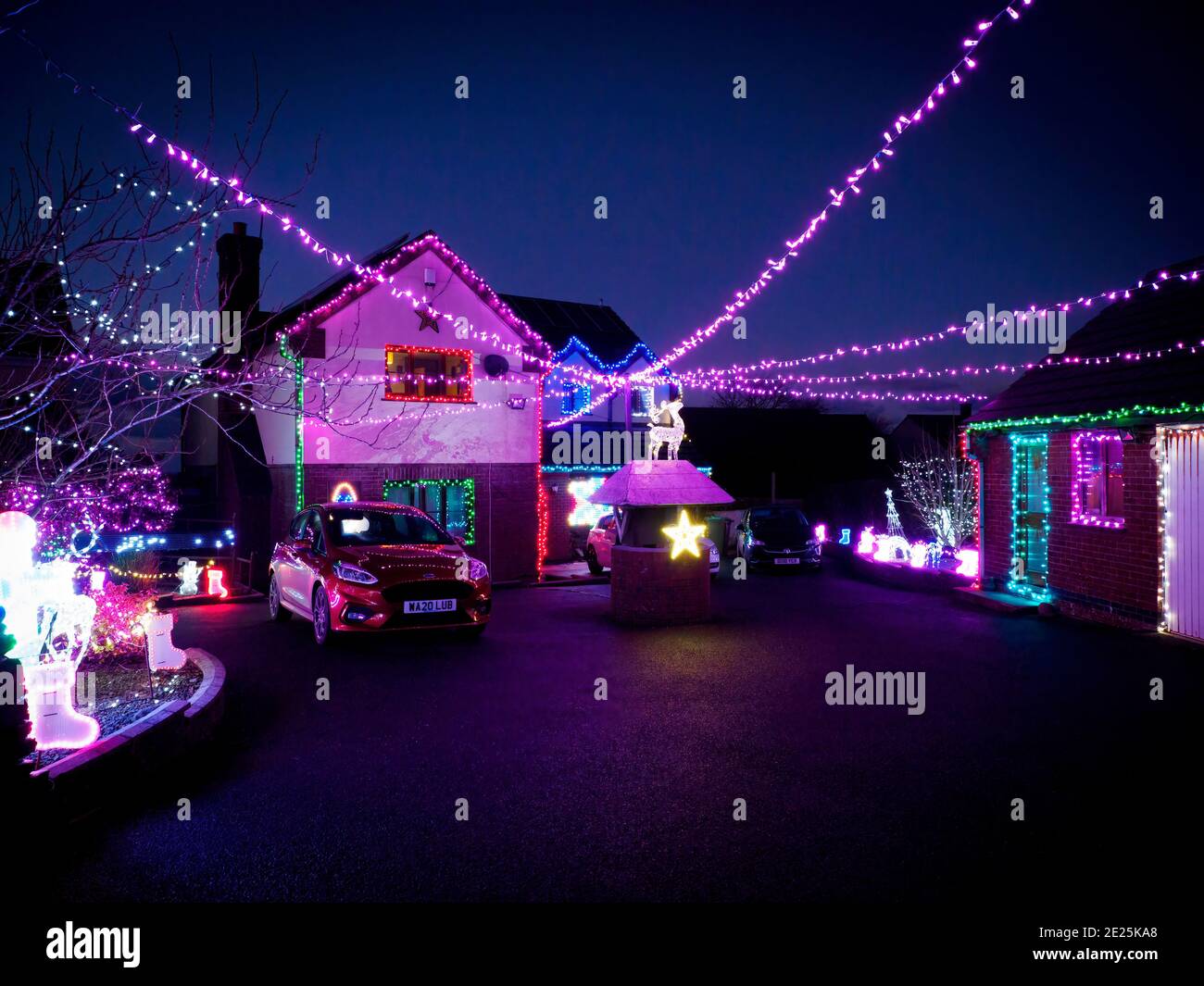 Christmas lights display, Devon, UK Stock Photo Alamy