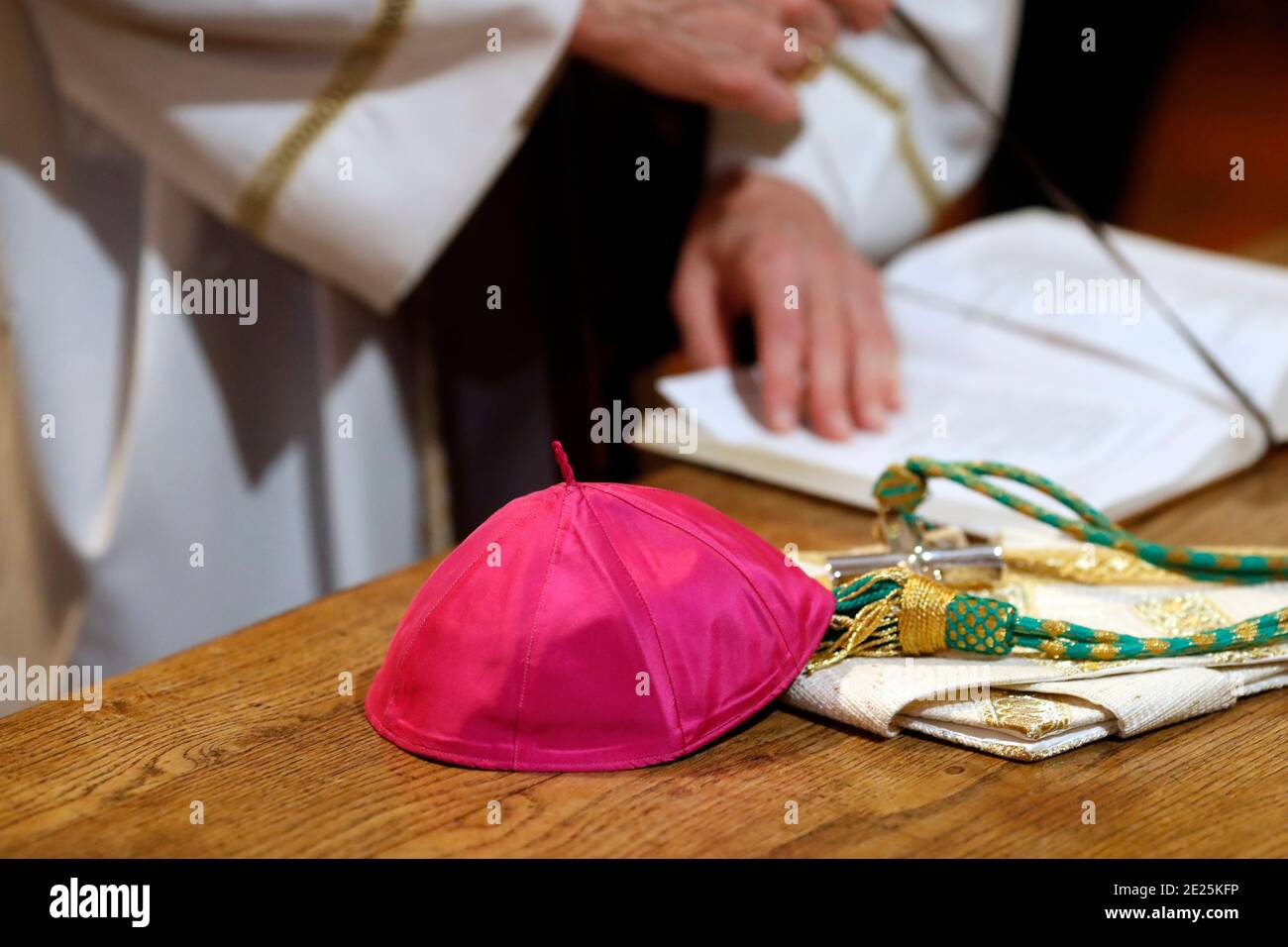 Basilica of Our Lady of Geneva. Sacristy. Zucchetto. Stock Photo