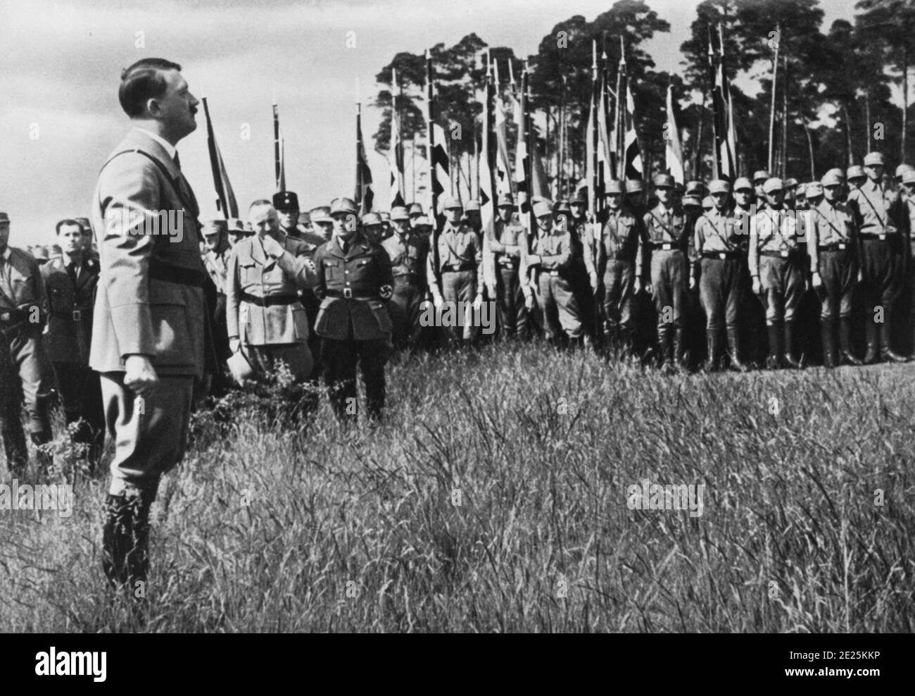 Hitler attending the opening of the Reichsführer school in  Bernau Stock Photo