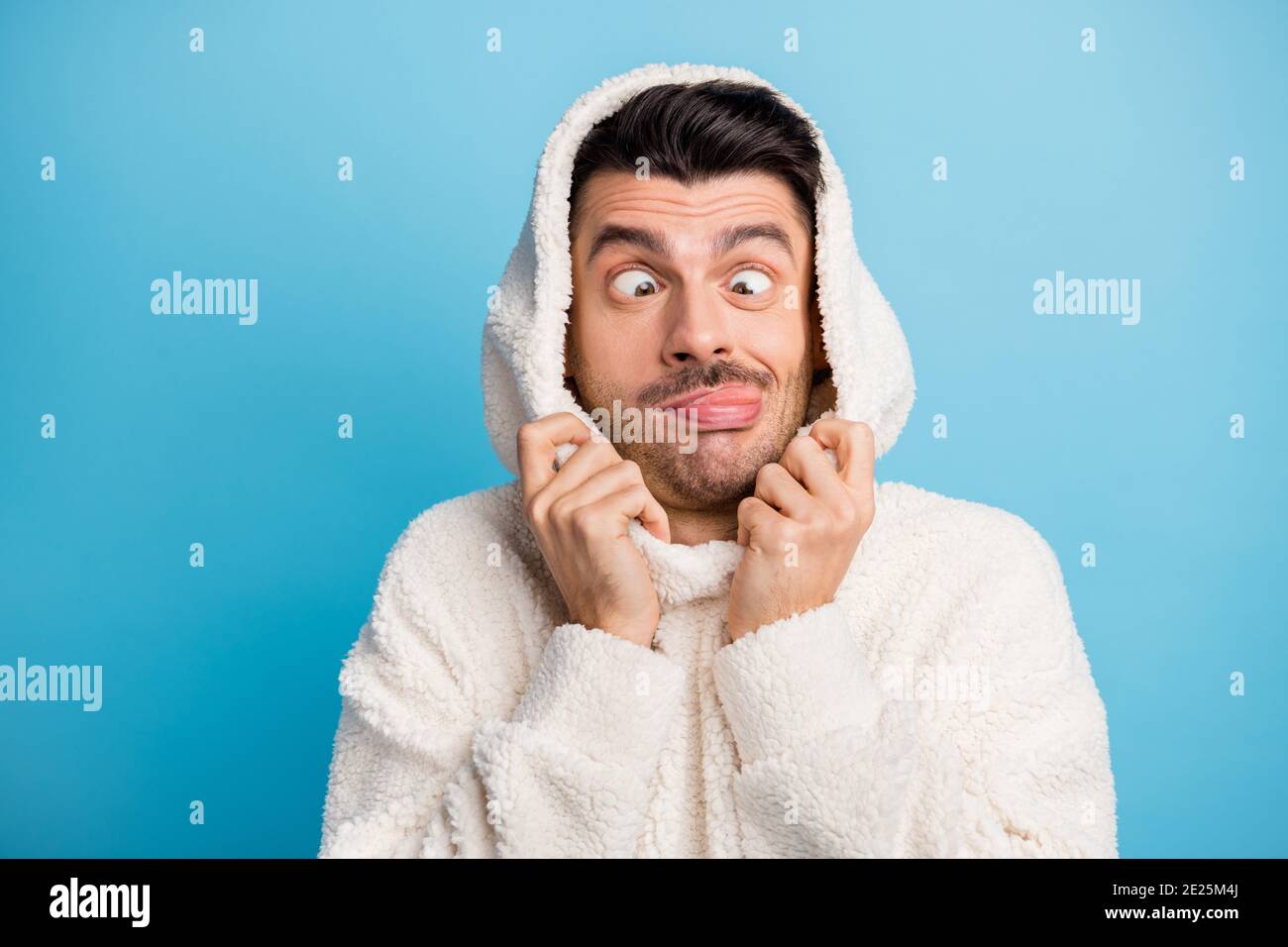 Silly smile man mustache hi-res stock photography and images - Alamy