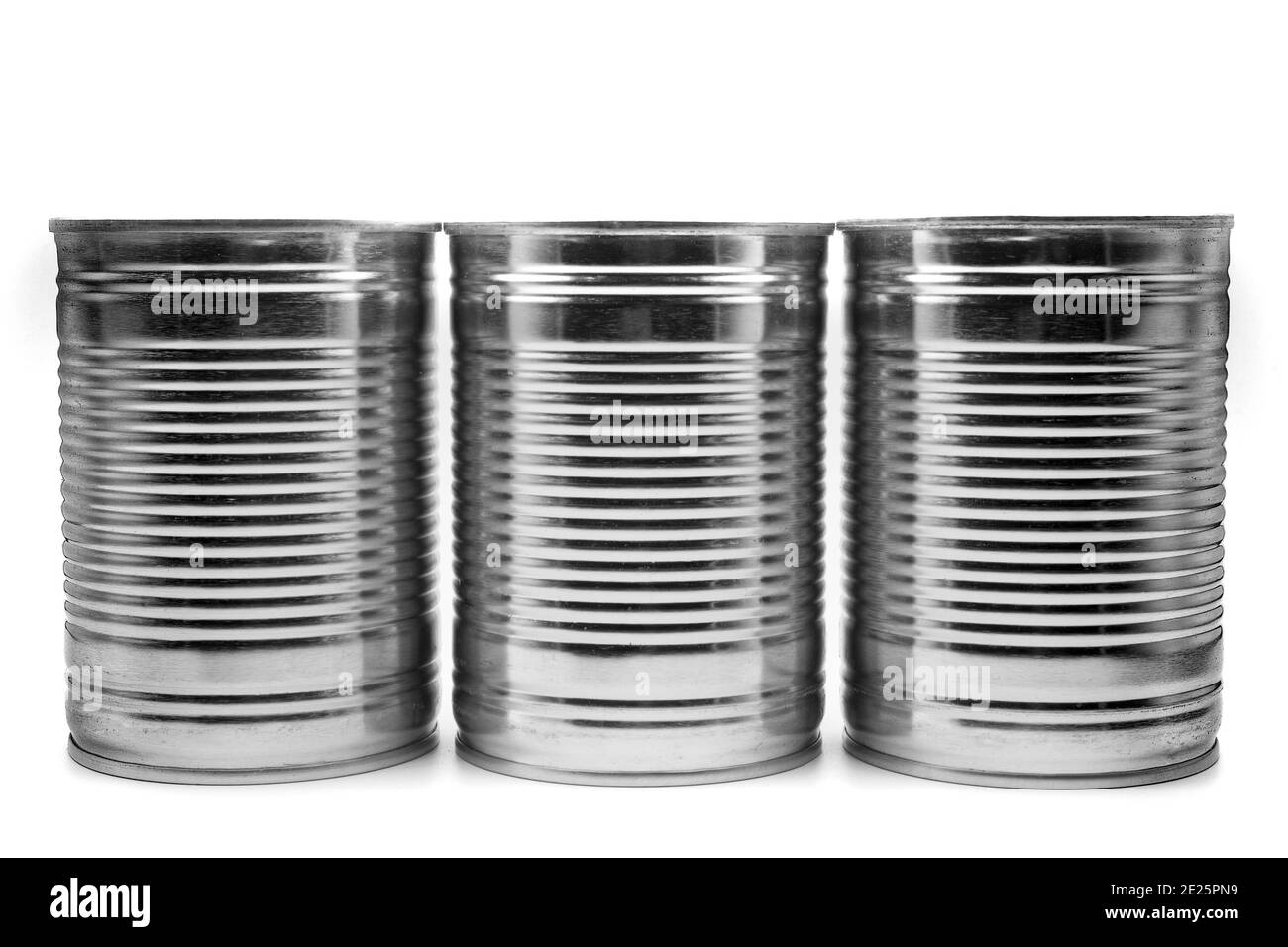 Tin can isolated on white background. Food supplies Stock Photo