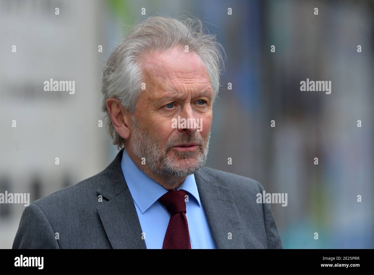 Leicester City Mayor Sir Peter Soulsby speaks to the media in Leicester City Centre as speculation grows about a localised lockdown in Leicester Stock Photo
