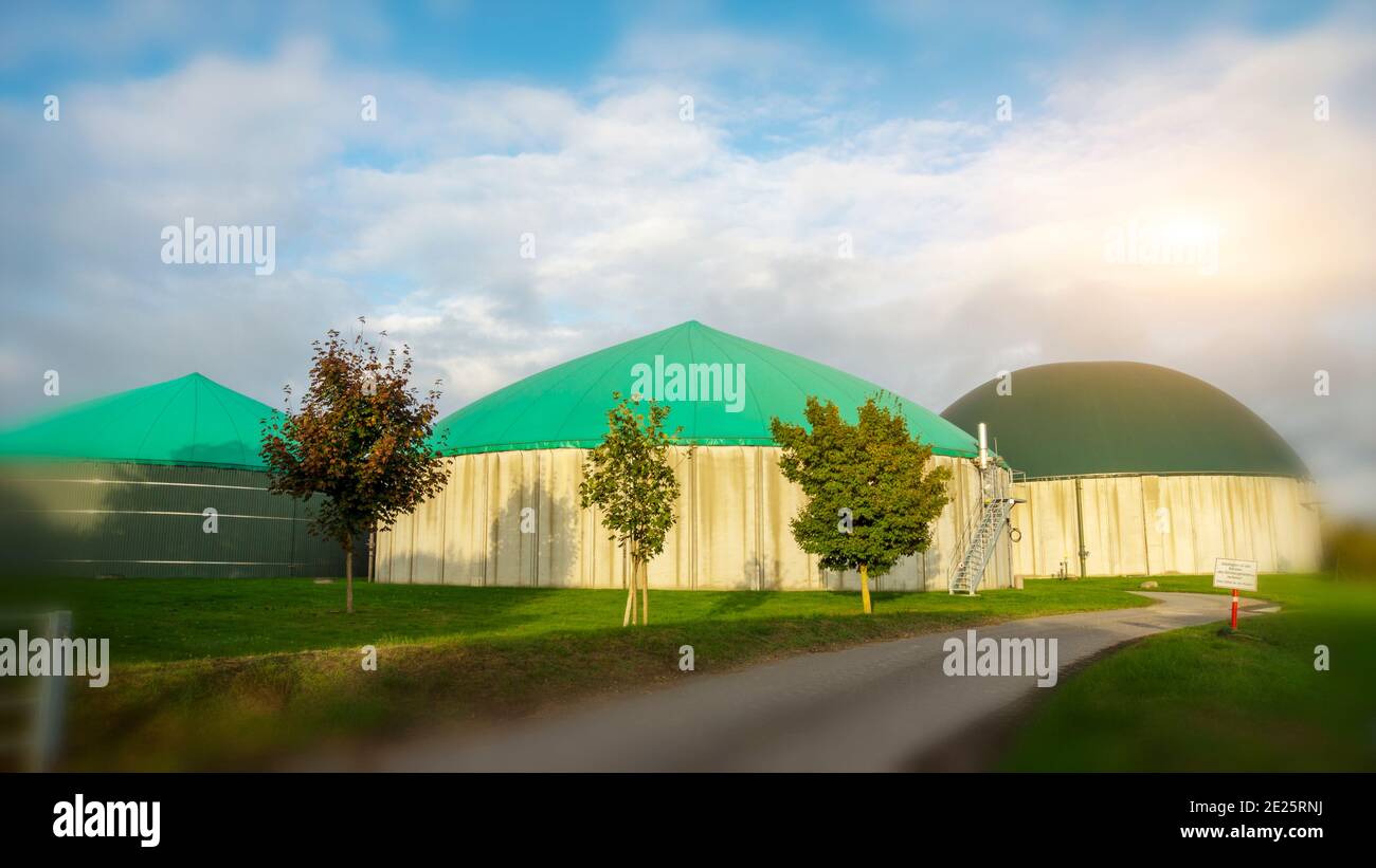 Biogas factory in the countryside in Schleswig Holstein Germany 2020 Stock Photo