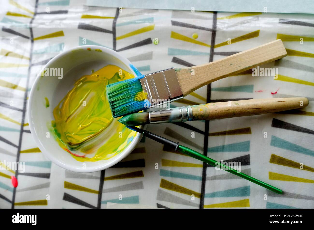 Home Schooling in Lockdown Stock Photo