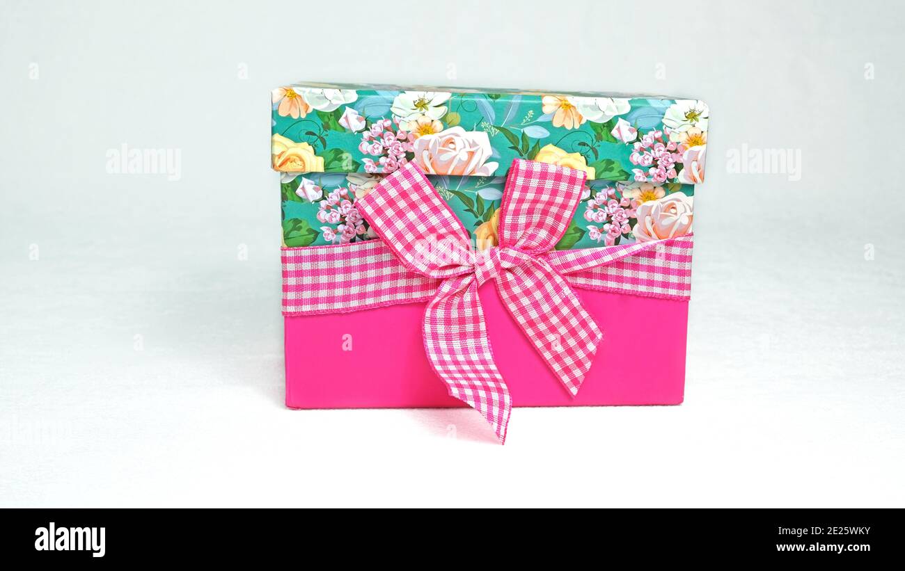Pink gift on a white background Stock Photo