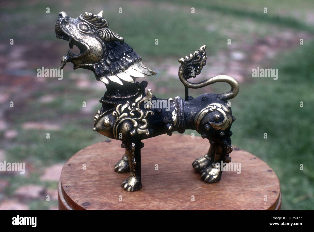 Dragon producing by lost wax metal casting of statues and figurines in Nepal Stock Photo