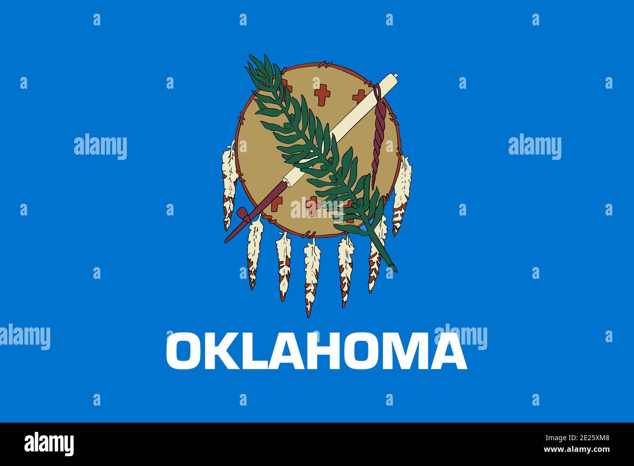Official Large Flat Flag of Oklahoma Horizontal Stock Photo