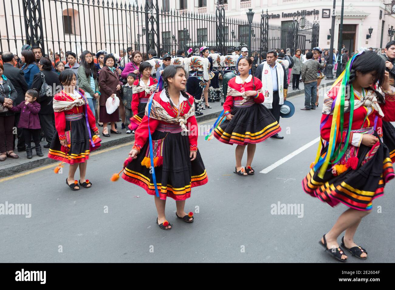 Lima, Peru Dancers and musicians take part in a National Identity ...