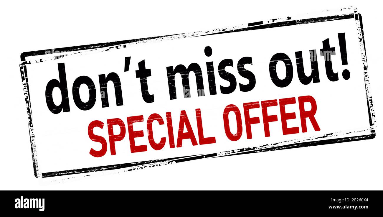 Rubber stamp with text don t miss out special offer inside  display picture 1