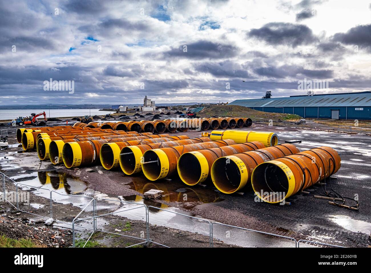 Industrial pipes on worksite Stock Photo