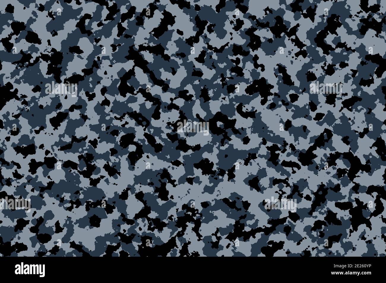 Camouflage military pattern background. Black blue gray color illustration Stock Photo