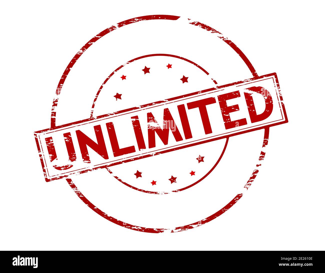 Rubber stamp with word unlimited inside, vector illustration Stock Photo