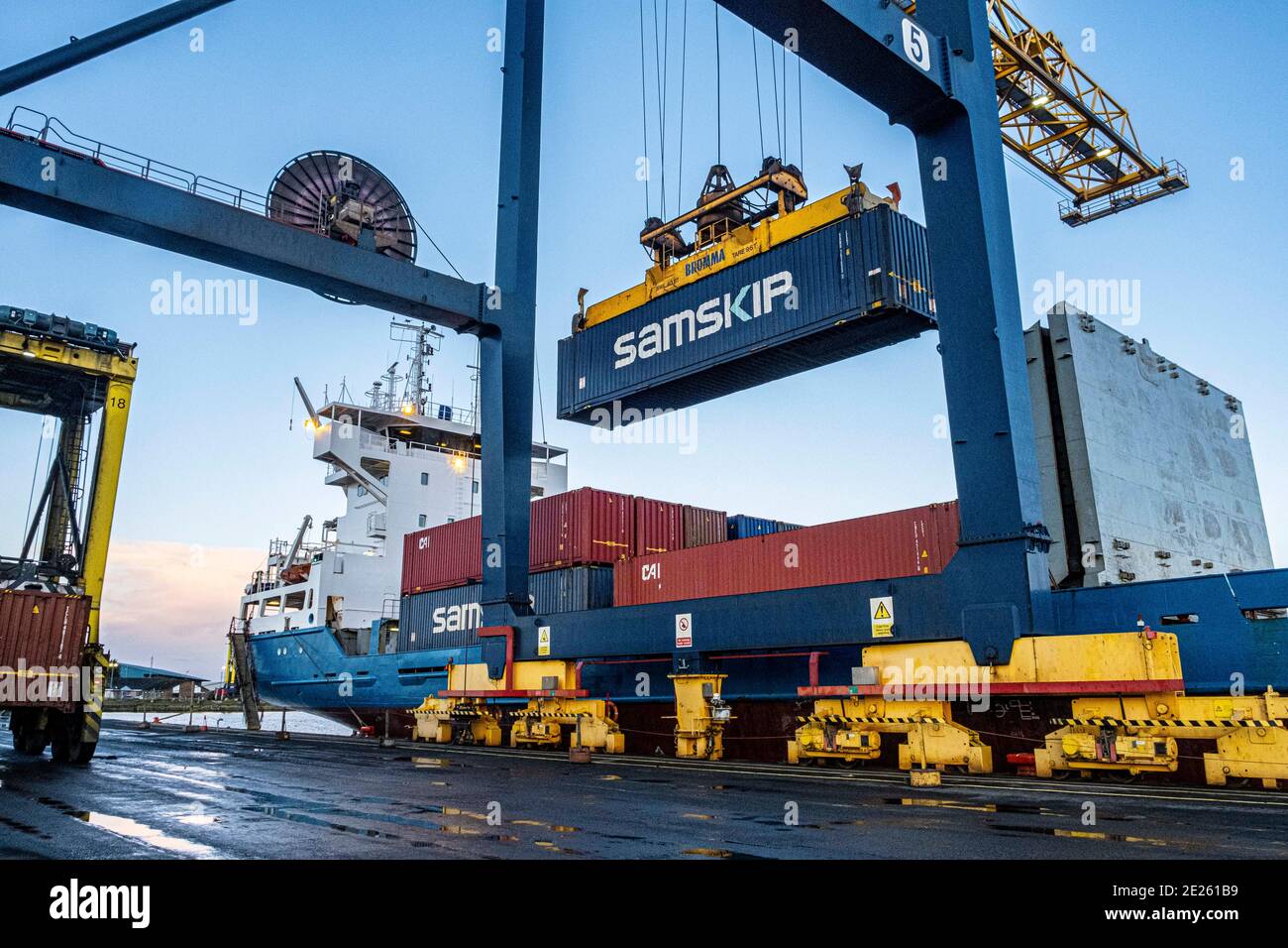 Shipping Containers in port Stock Photo Alamy
