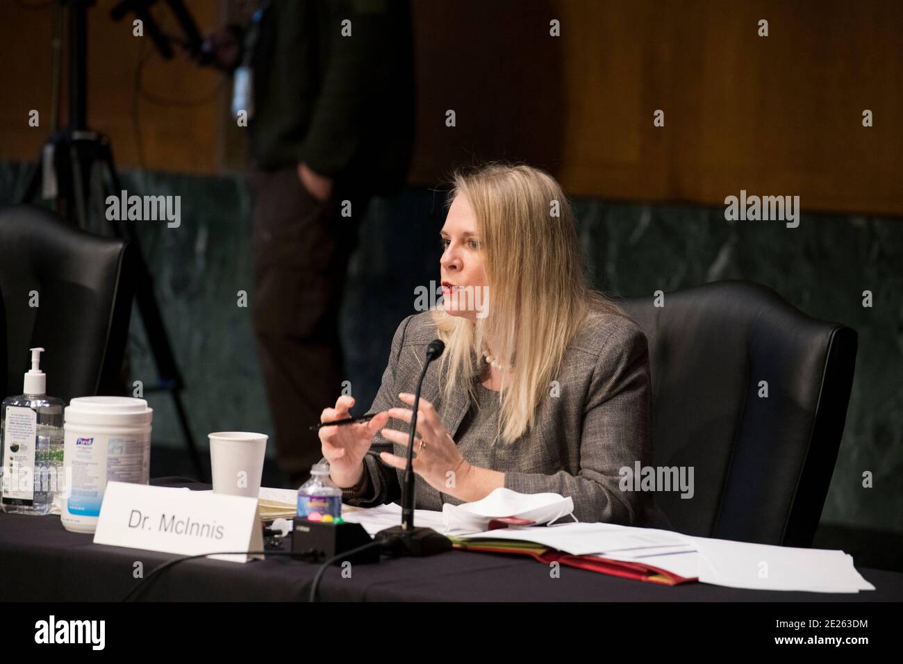 Dr. Kathleen J. McInnis, Specialist In International Security, Congressional Research Service, appears before a Senate Committee on the Armed Services hearing to examine civilian control of the Armed Forces, in the Dirksen Senate Office Building in Washington, DC, Tuesday, January 12, 2021. Credit: Rod Lamkey/CNP /MediaPunch Stock Photo
