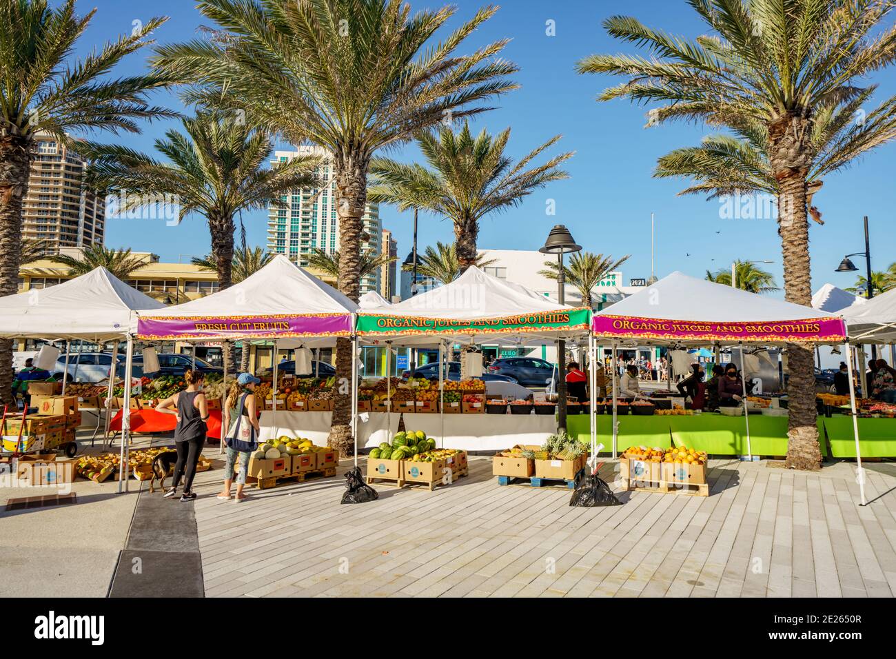 Farmers market Las Olas Oceanside Park Fort Lauderdale FL USA Stock