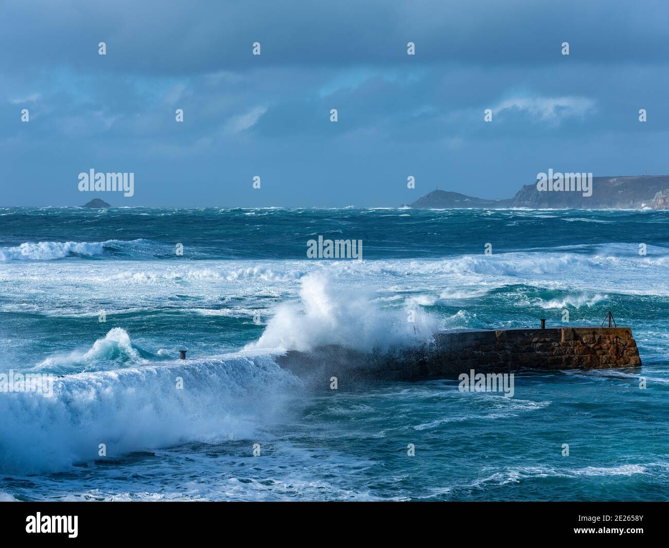Sennen Cove Storm Waves High Resolution Stock Photography And Images 