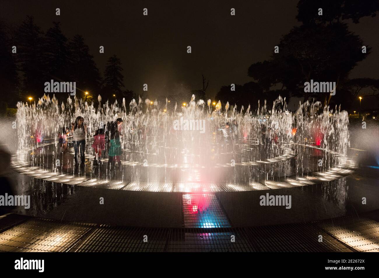 Visitors at The Magic Water Circuit Park (Circuito Mágico del Agua) Stock Photo