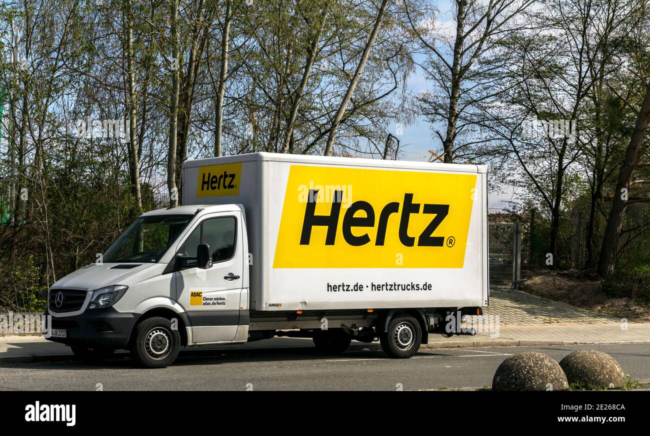 Nurnberg, Germany: Mercedes panelvan of Hertz on motorway. The Hertz  Corporation is an American car rental company based in Estero, Florida  Stock Photo - Alamy