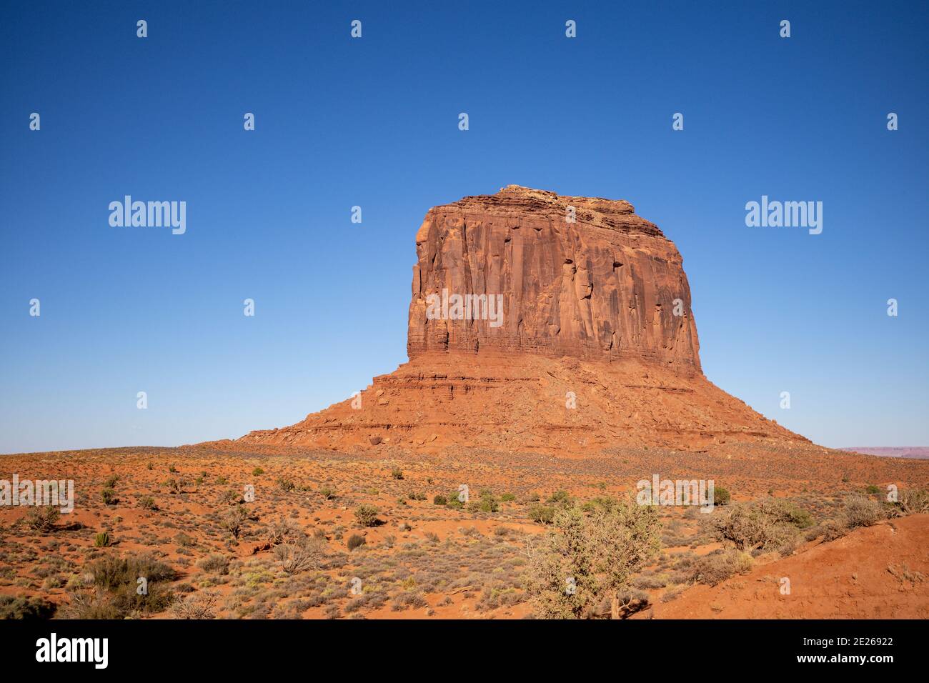 The Merrick Butte rock formation in Monument Valley Navajo Tribal Park which straddles the Arizona and Utah state line, USA Stock Photo