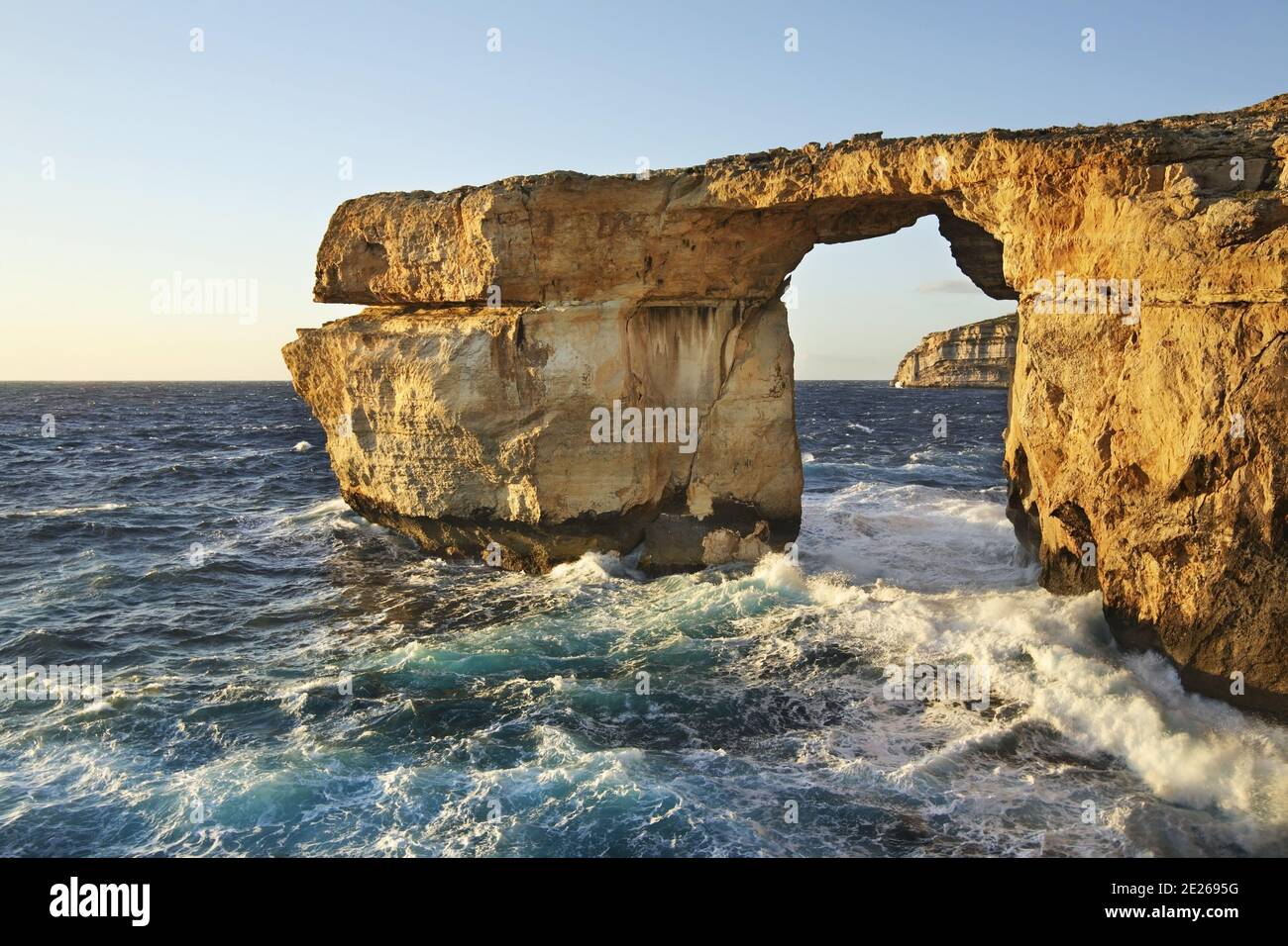 Azure Window  - tieqa zerqa on Gozo island. Dwejra Bay. Malta Stock Photo