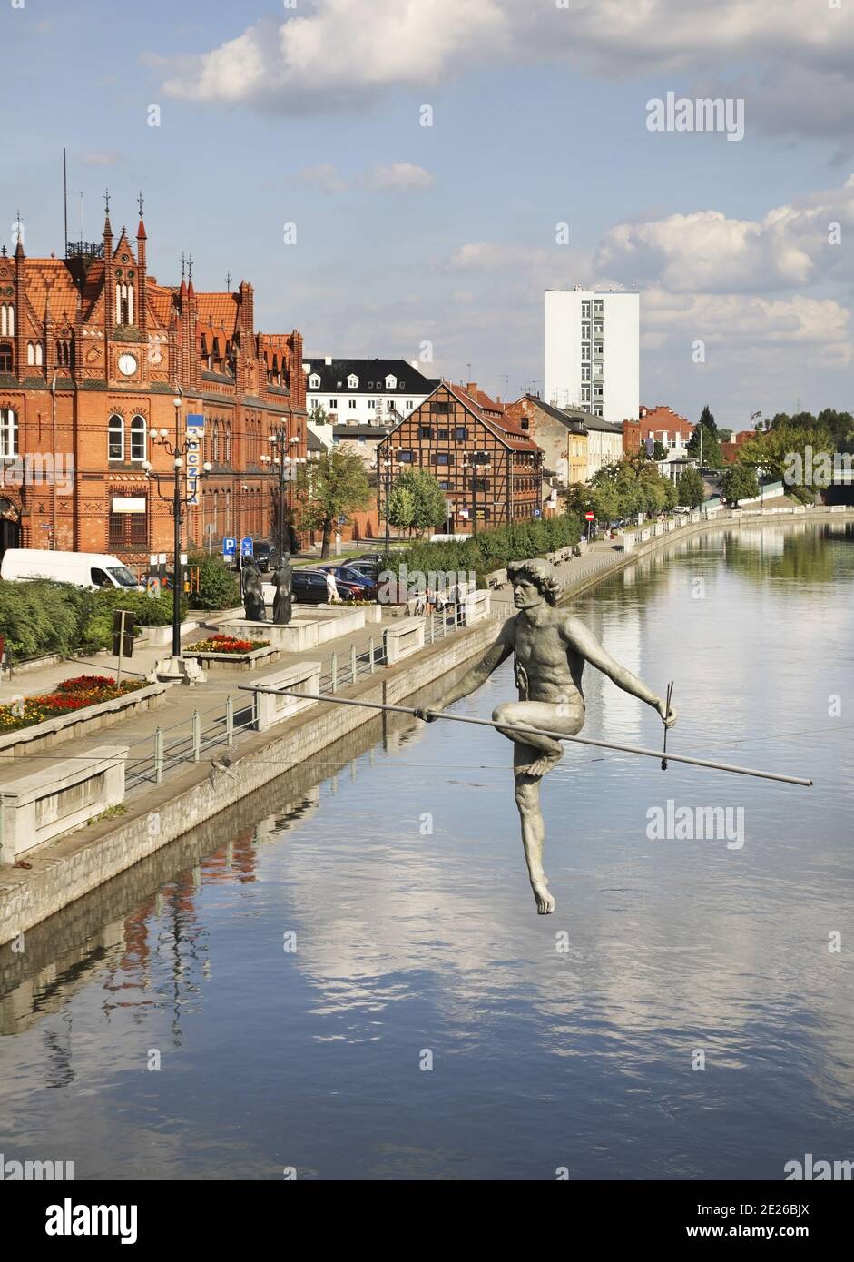 Brda river bank in Bydgoszcz. Poland Stock Photo