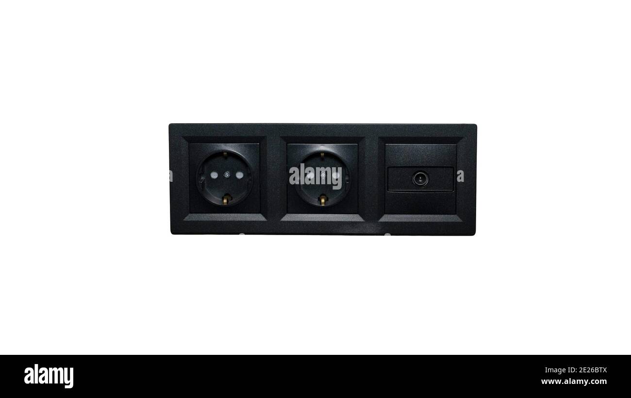 Antenna for tv in an outlet, antenna adapter, black electrical outlet